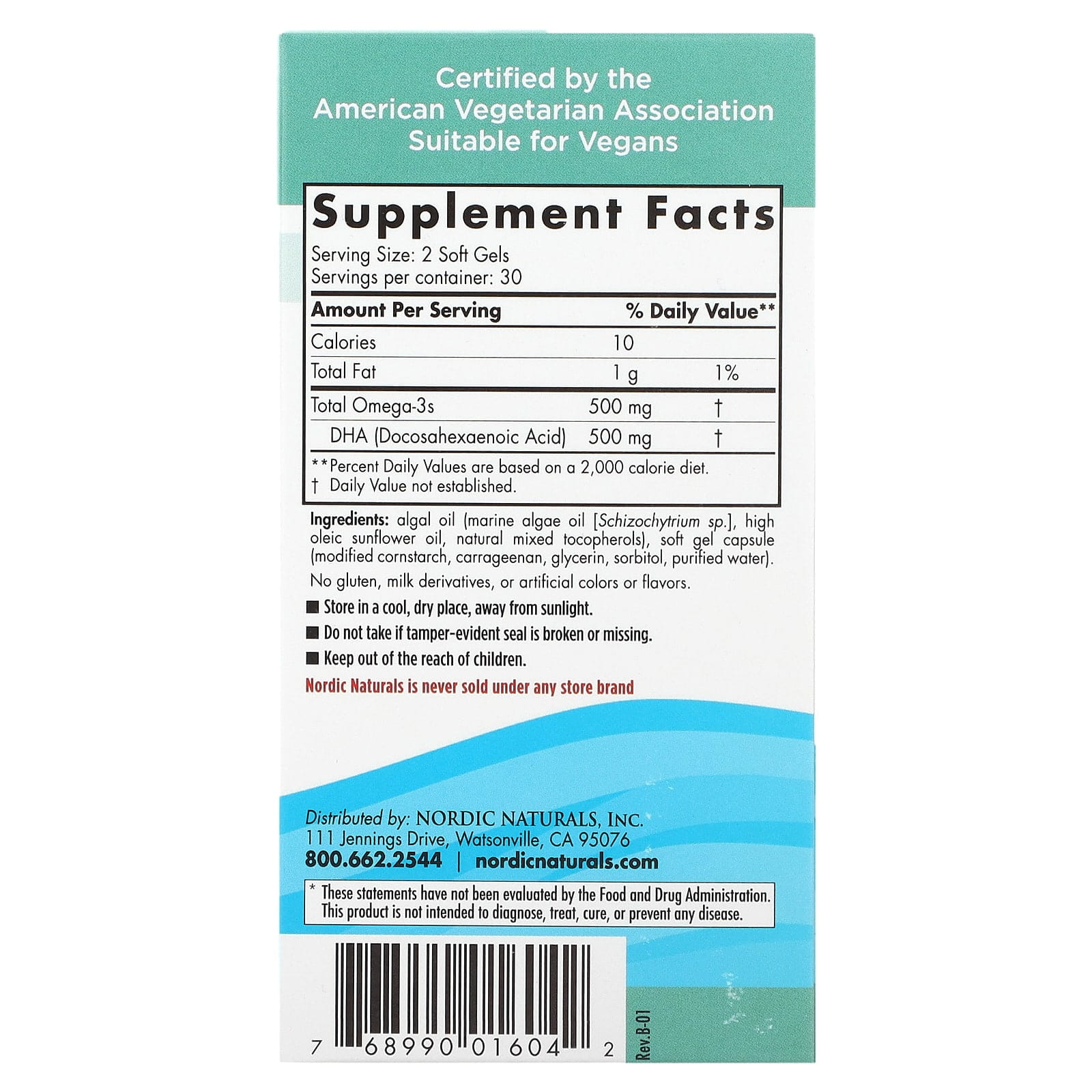 Nordic Naturals Algae DHA 500 mg 60 kapsułek – zdjęcie 2