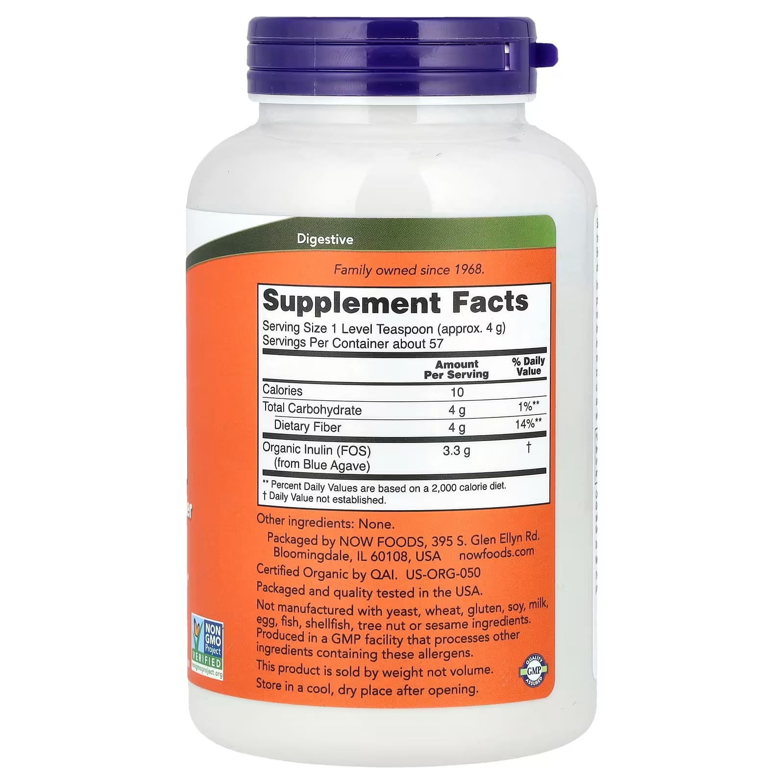 Now Foods Inulina prebiotyk 227g BIO – zdjęcie 2